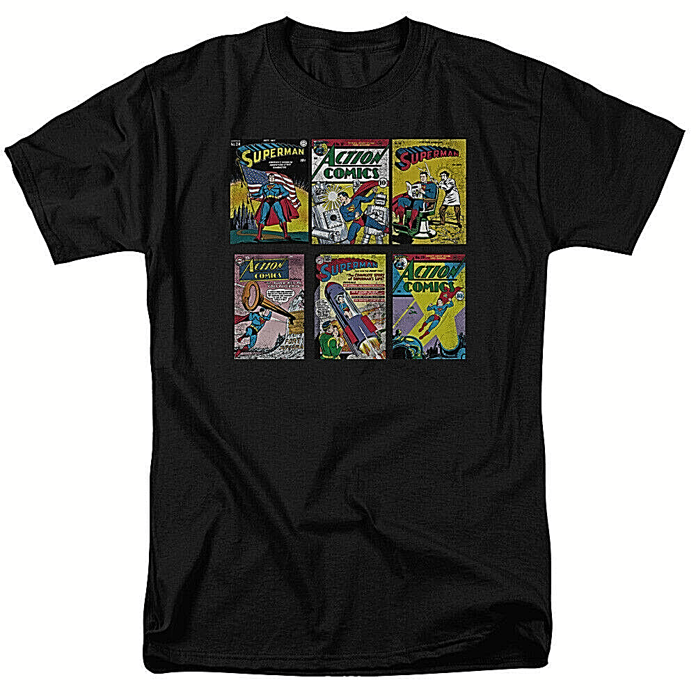 Superman 6 Classic Comic Covers (DC Comics) Mens Adult 2XL Unisex T-Shirt - New