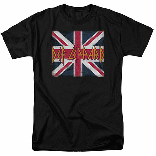 Def Leopard "Union Jack" Logo Mens T-Shirt. Available in Sm to 3x -new