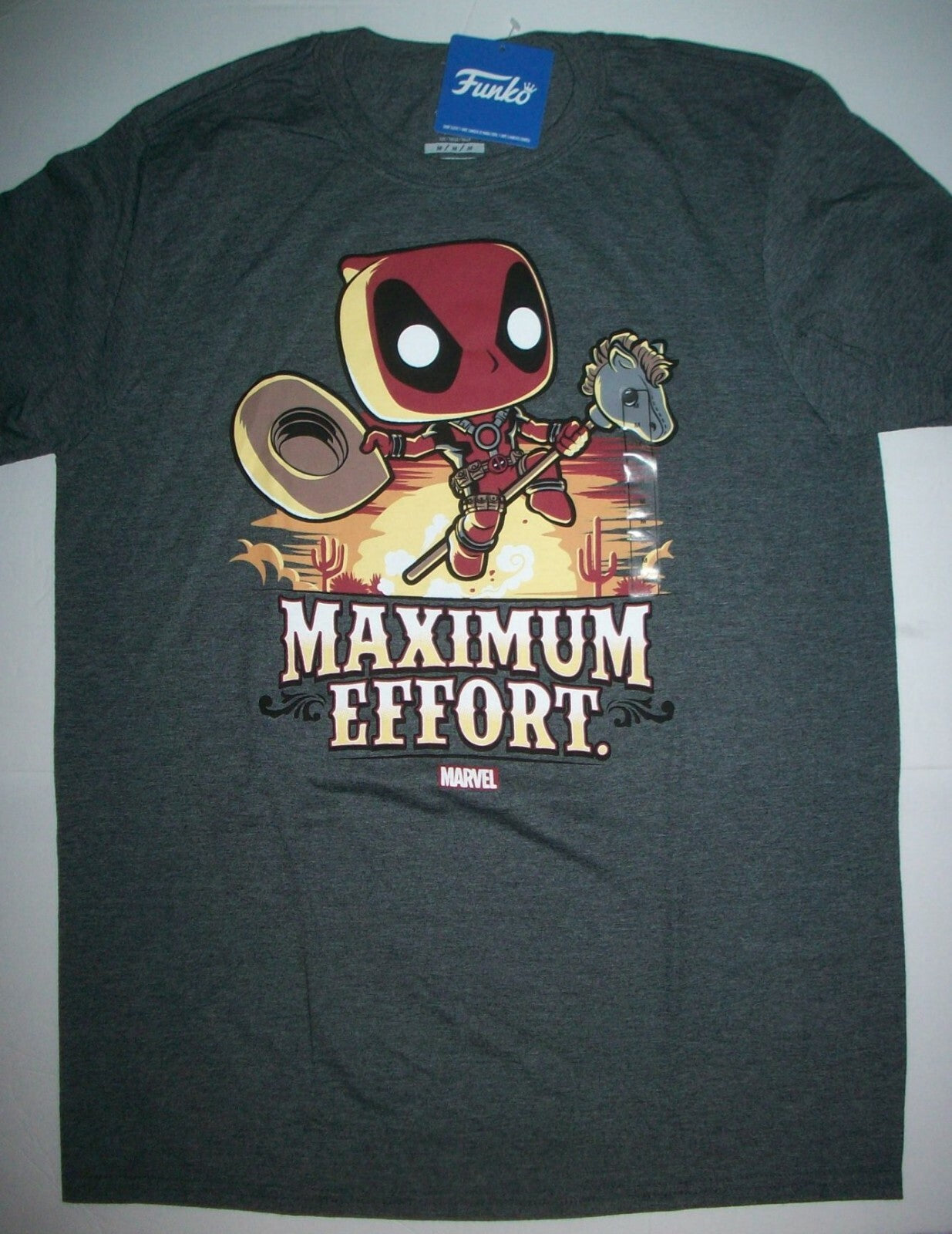 Marvel Kawaii Deadpool Maximum Effort Med. Adult Unisex T-Shirt - New
