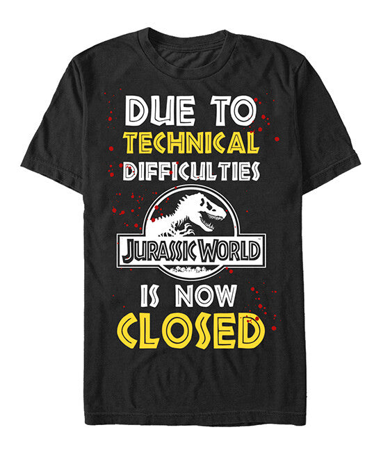 Jurassic World "Due to Technical Difficulties..." Mens Unisex 2xL T-Shirt - New