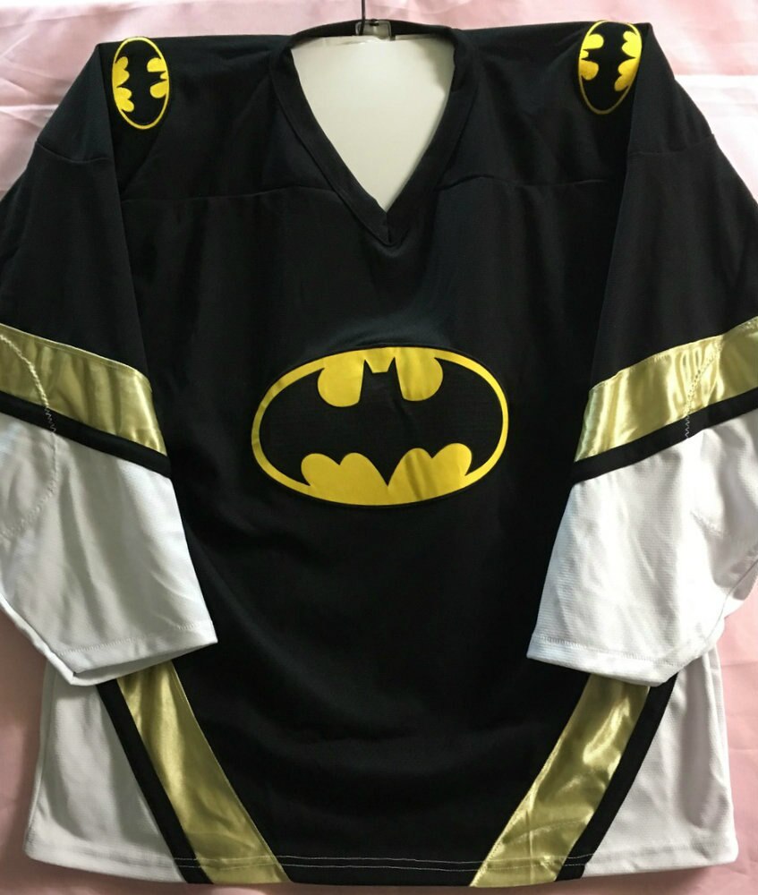 Batman Logo Mens Unisex Hockey Jersey, Available Sm to 3x