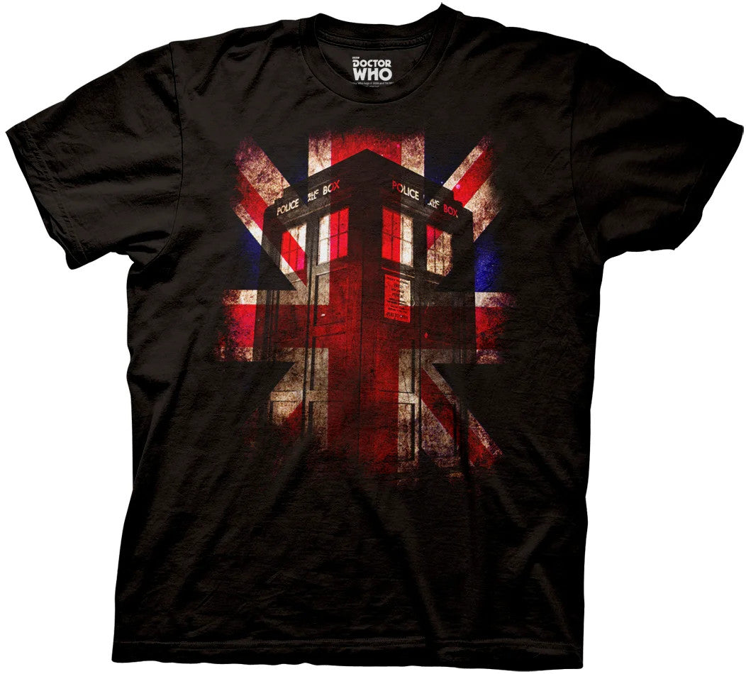 Doctor Who Glowing Tardis Union Jack Adult/Unisex Tshirt Size S-2X
100% cotton high quality pre shrunk machine washable t-shirt