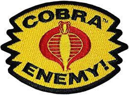 3 1/2 inches wide, G.I. Joe Logo "Cobra Enemy!" logo embroidered patch. Sew on or iron on. New.
Please note we will always combine shipping on like items. Any additional patch or pin will ship for 50 cent per item. Any additional payment will be reimbursed to your Paypal account. Thank You.