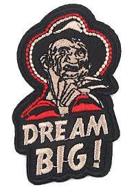 3.5 inches tall, Freddy Krueger "Dream Big!" Nightmare on Elm Street embroidered patch. Sew or iron on. New
Please note we will always combine shipping on like items. Any additional patch or pin will ship for 50 cent per item. Any additional payment will be reimbursed to your Paypal account. Thank You.