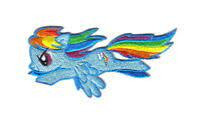 4 inches wide, a new My Little Pony "Flying Rainbow Dash" embroidered patch. Sew on on or iron
Please note we will always combine shipping on like items. Any additional patch or pin will ship for 50 cent per item. Any additional payment will be reimbursed to your Paypal account. Thank You.