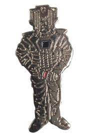 1 inches high, Doctor Who Cyberman Metal Lapel pin with clutch back. New.
Please note we will always combine shipping on like items. Any additional patch or pin will ship for 50 cent per item. Any additional payment will be reimbursed to your Paypal account. Thank You.