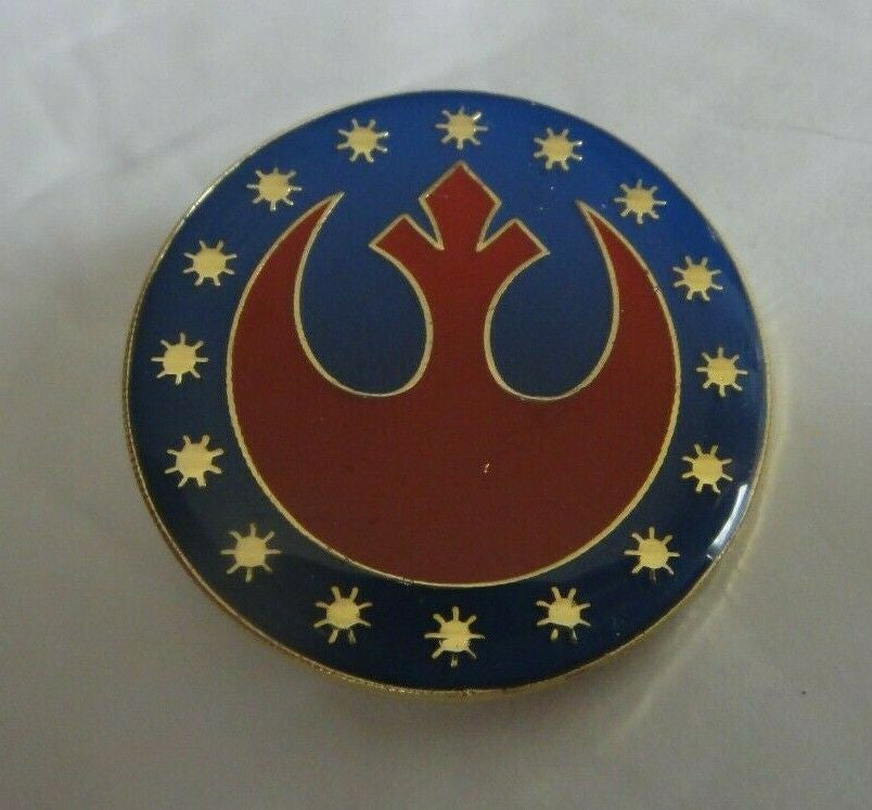 1.25 inch wide, a new Star Wars Rebel Forces Logo enamel pins with clutch back. New.
Please note we will always combine shipping on like items. Any additional patch or pin will ship for 50 cent per item. Any additional payment will be reimbursed to your Paypal account. Thank You.