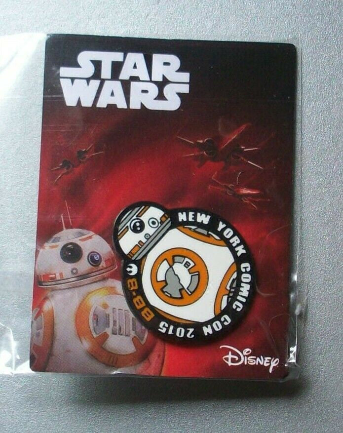 2 1/8 inches diameter, New York Comic con exclusive Star Wars The Last Jedi BB-8 enamel pin with clutch back. New.
Please note we will always combine shipping on like items. Any additional patch or pin will ship for 50 cent per item. Any additional payment will be reimbursed to your Paypal account. Thank You