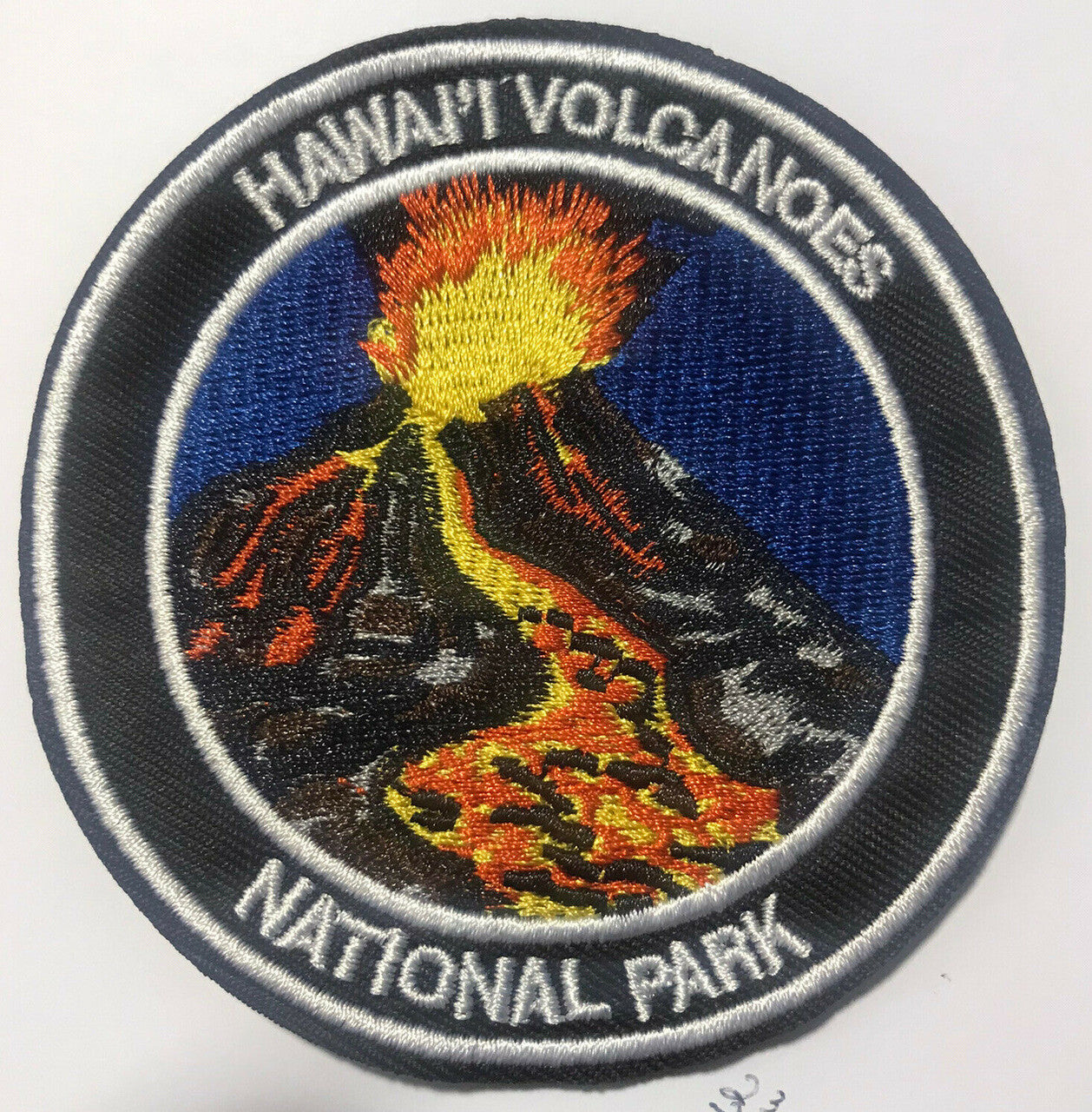 3 3/4 inches diameter, a new Hawai'i Volcanoes National Park Embroidered Jacket Patch -new Sew on or Iron on.
Please note we will always combine shipping on like items. Any additional patch or pin will ship for 50 cent per item. Any additional payment will be reimbursed to your Paypal account. Thank You.