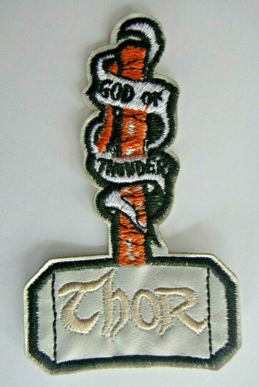 4 inches tall, a new The Mighty Thor "God of Thunder" Hammer Embroidered Patch. Sew on or iron.
Please note we will always combine shipping on like items. Any additional patch or pin will ship for 50 cent per item. Any additional payment will be reimbursed to your Paypal account. Thank You.