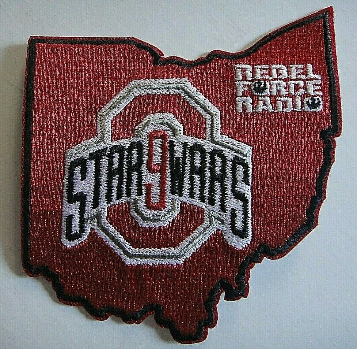 3.75 inches wide, Star Wars Star Wars Ohio 9 "Rebel Force Radio" embroidered patch. Sew on or iron on. New.
Please note we will always combine shipping on like items. Any additional patch or pin will ship for 50 cent per item. Any additional payment will be reimbursed to your Paypal account. Thank You.