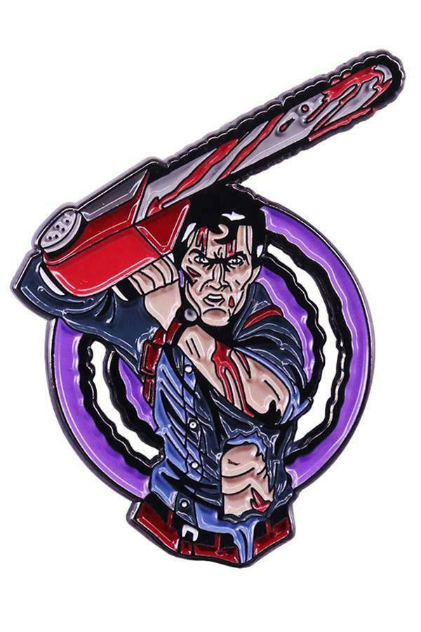 Measures 1. 3/8 inches square, a new Army of Darkness "Ash" enamel pin with a post and butterfly back.
Please note we will always combine shipping on like items. Any additional patch or pin will ship for 50 cent per item. Any additional payment will be reimbursed to your Paypal account. Thank You