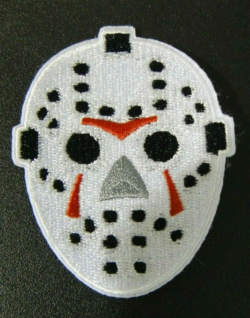 3 inches tall, a new Jason Voorhees "Friday the 13th" Mask Embroidered Patch. Sew on or iron.
Please note we will always combine shipping on like items. Any additional patch or pin will ship for 50 cent per item. Any additional payment will be reimbursed to your Paypal account. Thank You.
