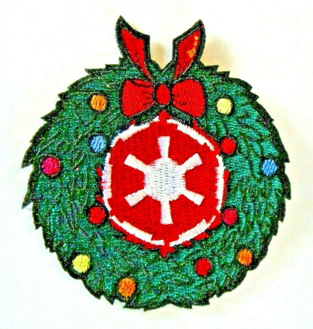 3.5 inches in diameter, Star Wars Imperial Logo Holiday Wreath embroidered patch. Sew on or iron on. New.
Please note we will always combine shipping on like items. Any additional patch or pin will ship for 50 cent per item. Any additional payment will be reimbursed to your Paypal account. Thank You.
