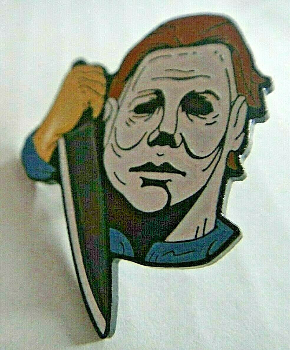 1 1/4 inches tall, a new Halloween, Michael Myers "Sad Face with Knife" Metal Enamel Pin with clutch back. New.
Please note we will always combine shipping on like items. Any additional patch or pin will ship for 50 cent per item. Any additional payment will be reimbursed to your Paypal account. Thank You.