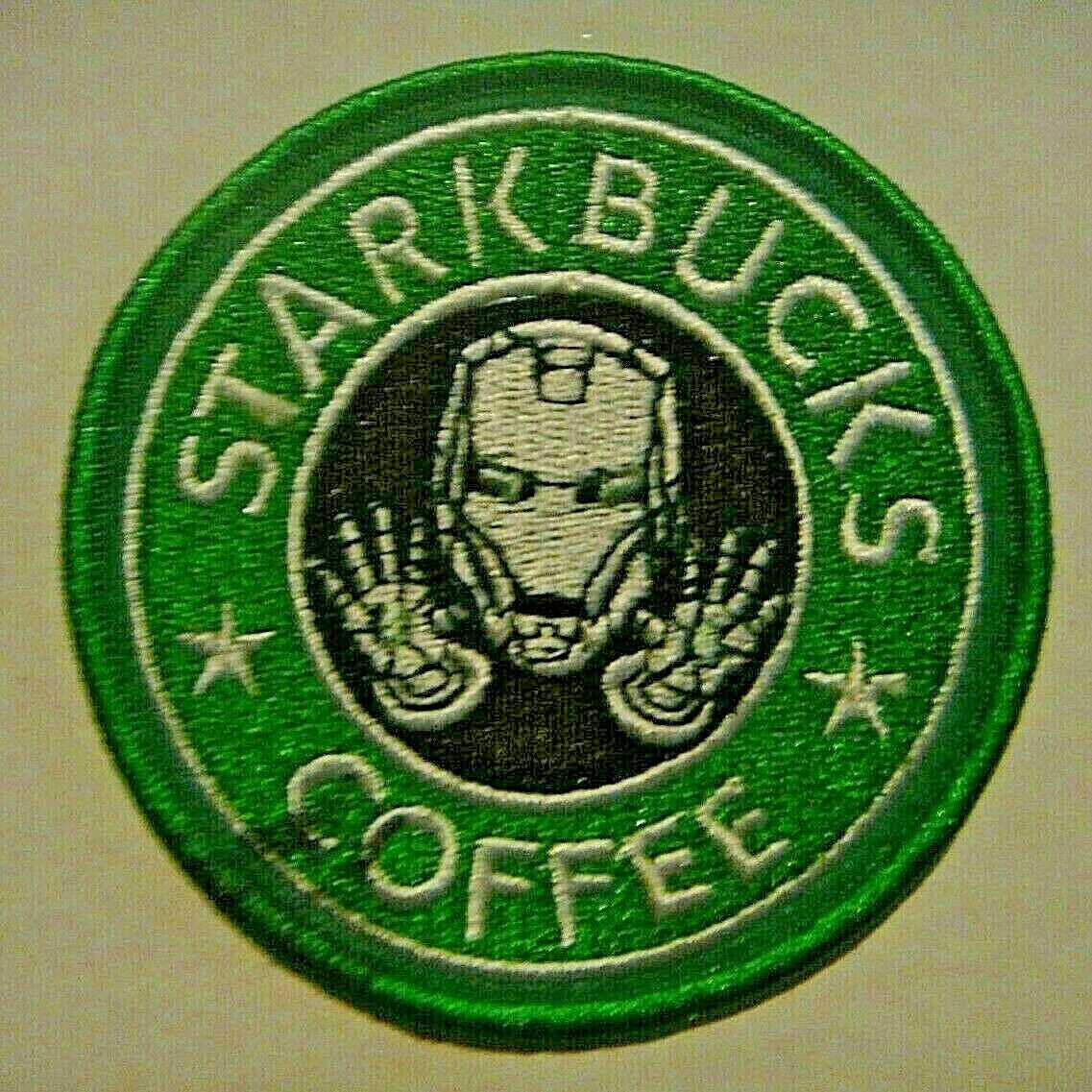 3.25 inches, Marvel Iron Man Coffee "Stark Buck" Parody embroidered patch. Sew on or iron on. New.
Please note we will always combine shipping on like items. Any additional patch or pin will ship for 50 cent per item. Any additional payment will be reimbursed to your Paypal account. Thank You.