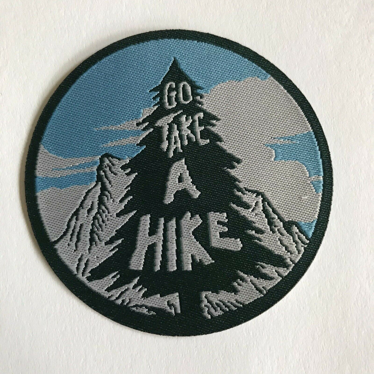 2 3/4 inches diameter, a new Hiking "Go Take A Hike" Embroidered Jacket Patch -new Sew on or Iron on.
Please note we will always combine shipping on like items. Any additional patch or pin will ship for 50 cent per item. Any additional payment will be reimbursed to your Paypal account. Thank You.