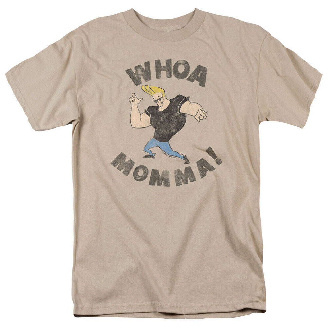 Johnny Bravo "WHOA MOMMA" Mens Unisex T-shirt -Available Sm to 2x
