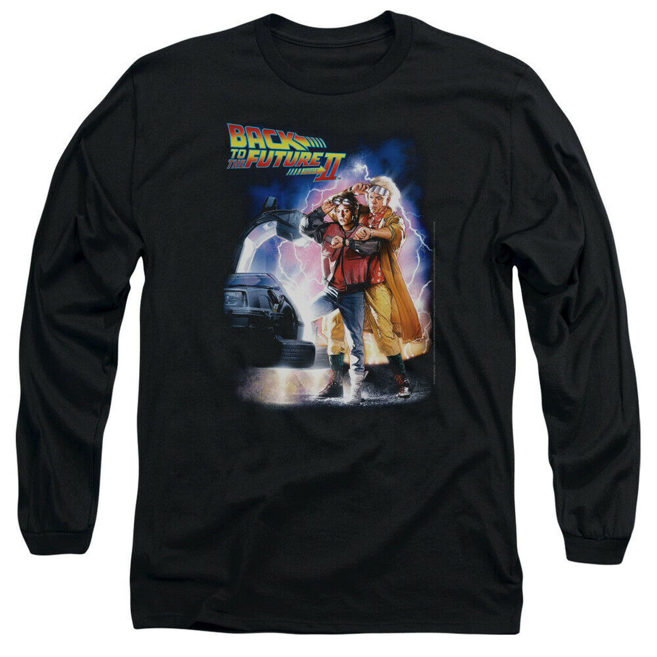 Back to the Future II Poster Mens Long Sleeve Unisex T-Shirt -Available sm to 3x