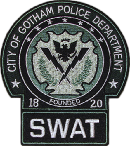 4.5 inch tall, Batman The Dark Knight Gotham Police Dept. SWAT Team shoulder embroidered patch. Sew on or iron on. New.
