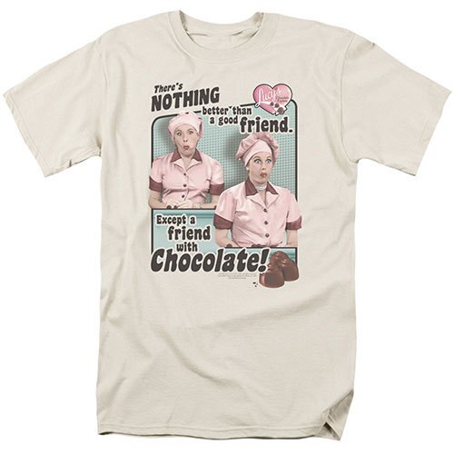 I love Lucy-Friends and Chocolate adult unisex t-shirt