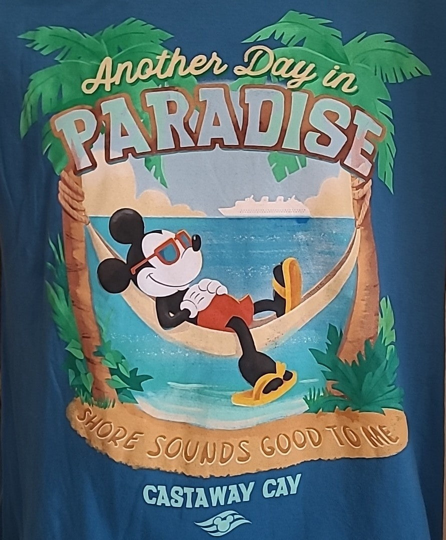 Another Day in Paradise, "Castaway Cay" Mens Medium T-Shirt -Disney Cruise Lines
