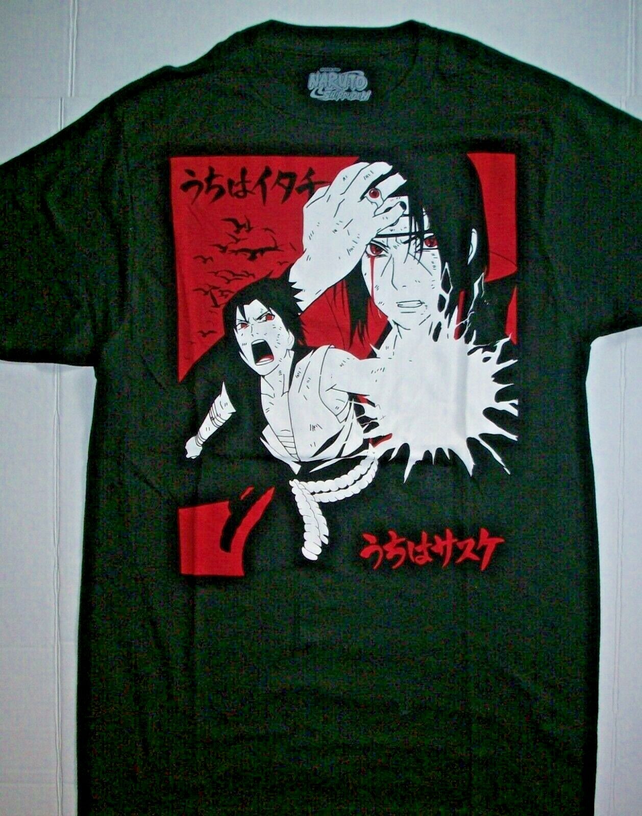 Naruto Uchiwa Itachi & Uchiwa Sasuke Mens Adult T-shirt.  Available Sm to 2x