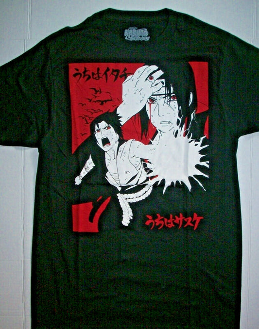 Naruto Uchiwa Itachi & Uchiwa Sasuke Mens Adult T-shirt.  Available Sm to 2x