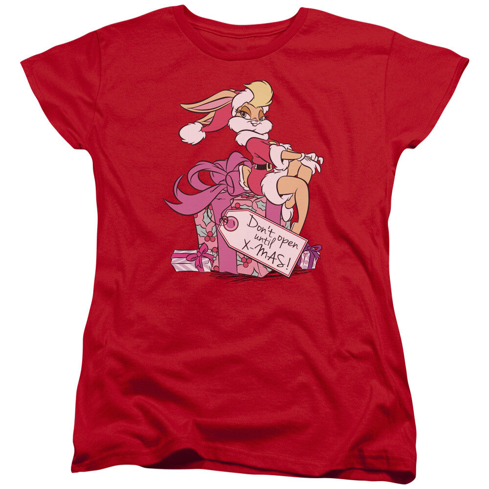 Lola Rabbit "Don't Open Till X-Mas"  Womens T-Shirt, Available Sm to 2x