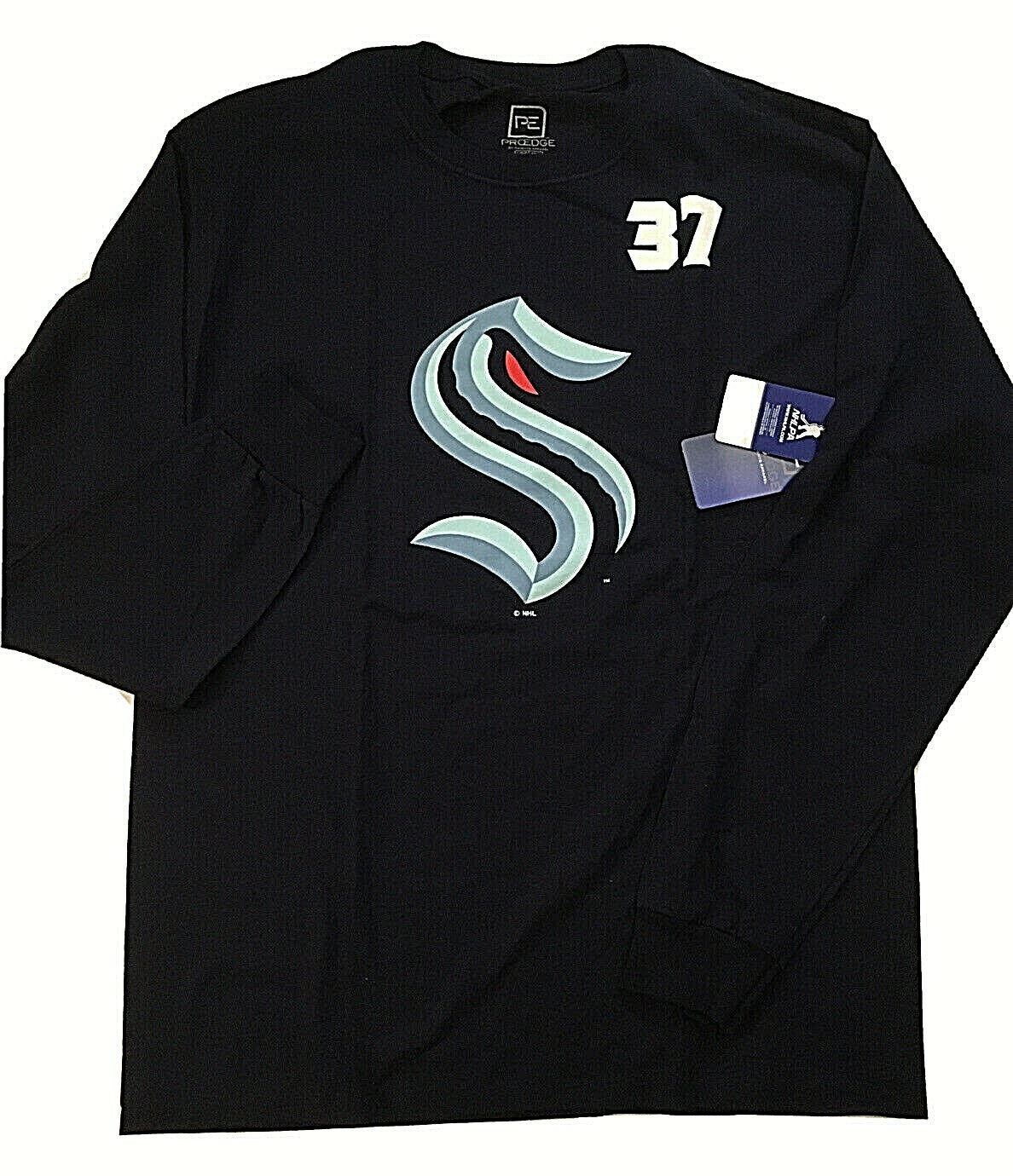 Seattle Kraken #37 Gourde Mens Large Long Sleeve T-Shirt -new