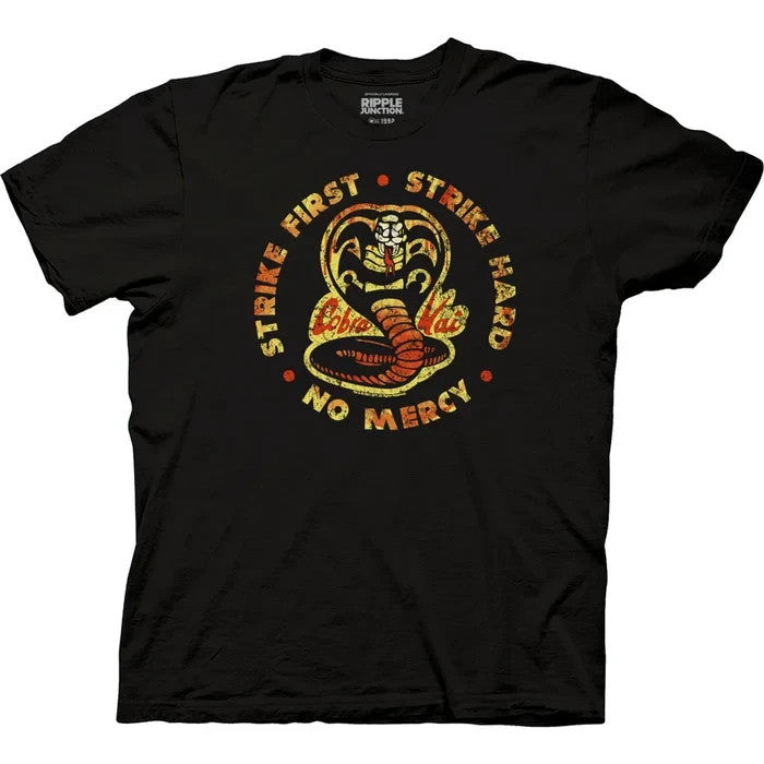 Cobra Kai “Strike First” Logo Mens Unisex T-Shirt, Available Sm to 2x -New