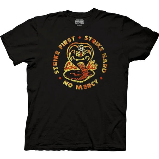 Cobra Kai “Strike First” Logo Mens Unisex T-Shirt, Available Sm to 2x -New
