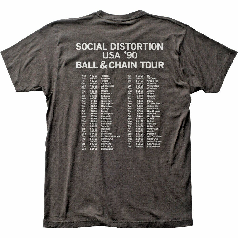 Social Distortion "Ball & Chain" Tour Mens Unisex T-Shirt -Available Sm to 3x \