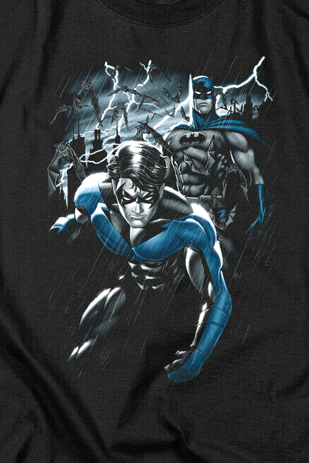 DC Comics "Nightwing with Batman" Mens Unisex T-Shirt -Available Sm to 5x