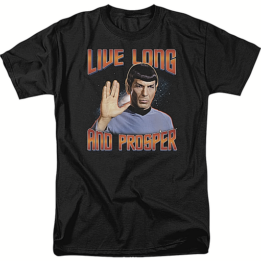 Star Trek, Mister Spock "Live Long & Prosper" Mens T-Shirt -Available Sm to 5x