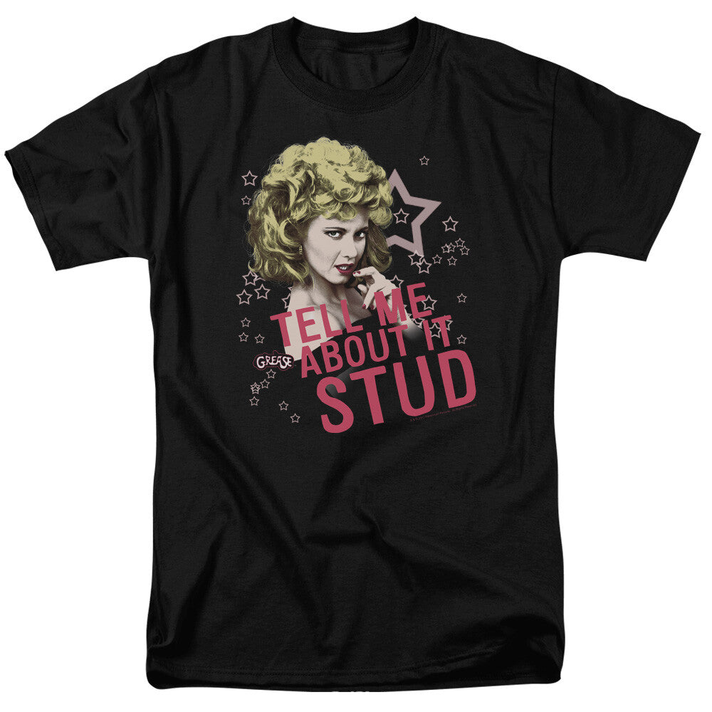 Grease, Olivia Newton John "Tell Me About It Stud Mens T-Shirt Available Sm 4x