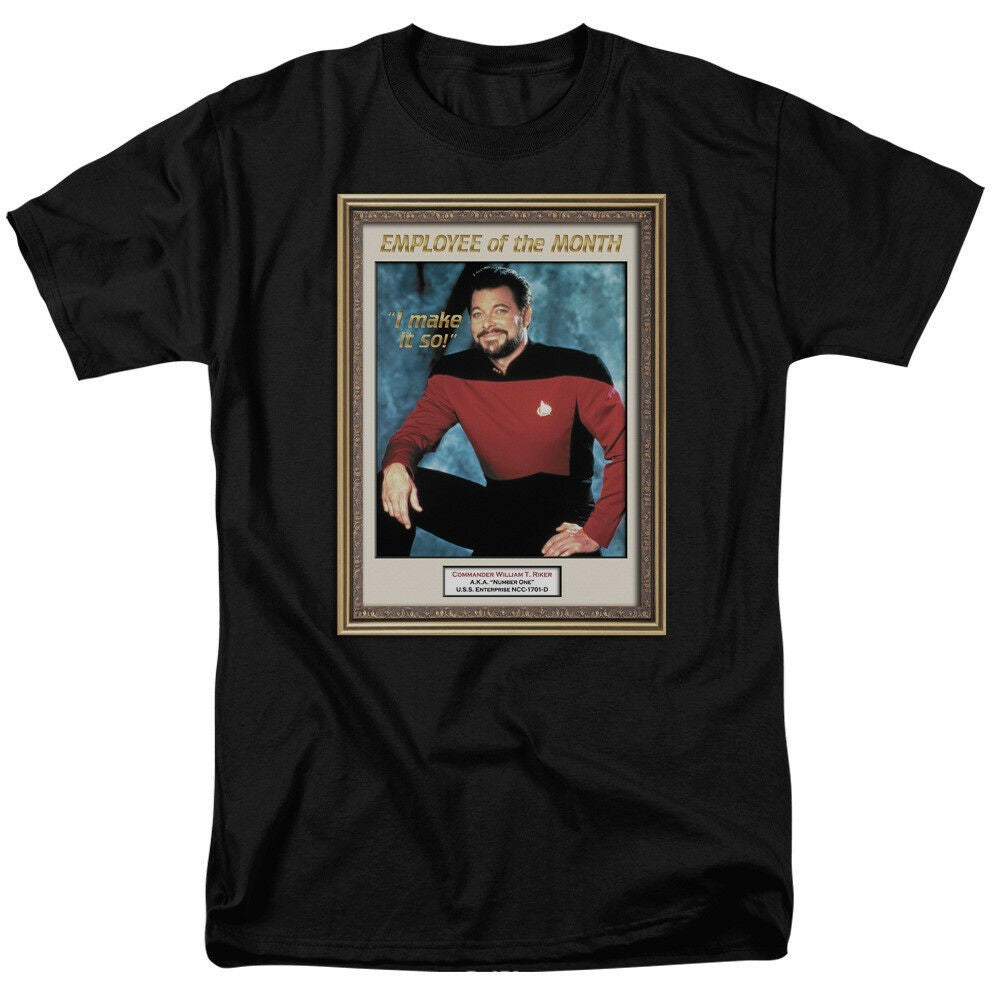 Star Trek TNG Riker Employee of the Month Adult Mens T-Shirt, Available Sm to 5x