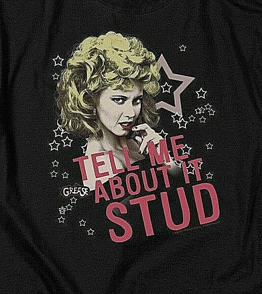 Grease, Olivia Newton John "Tell Me About It Stud Mens T-Shirt Available Sm 4x