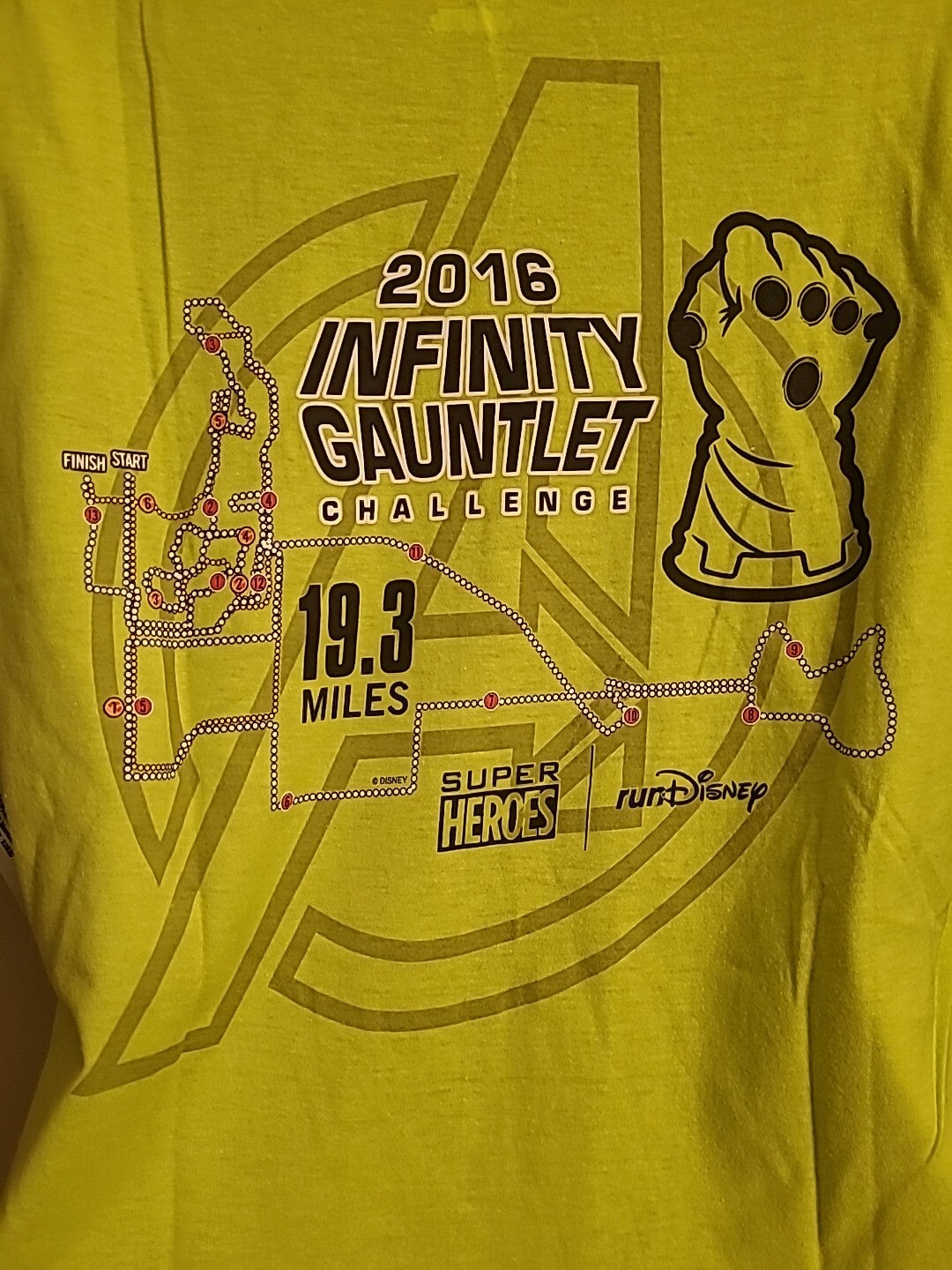 Run DIsney  19.3 mile "2016 Infinity Gauntlet Challenge" Womens Medium T- Shirt