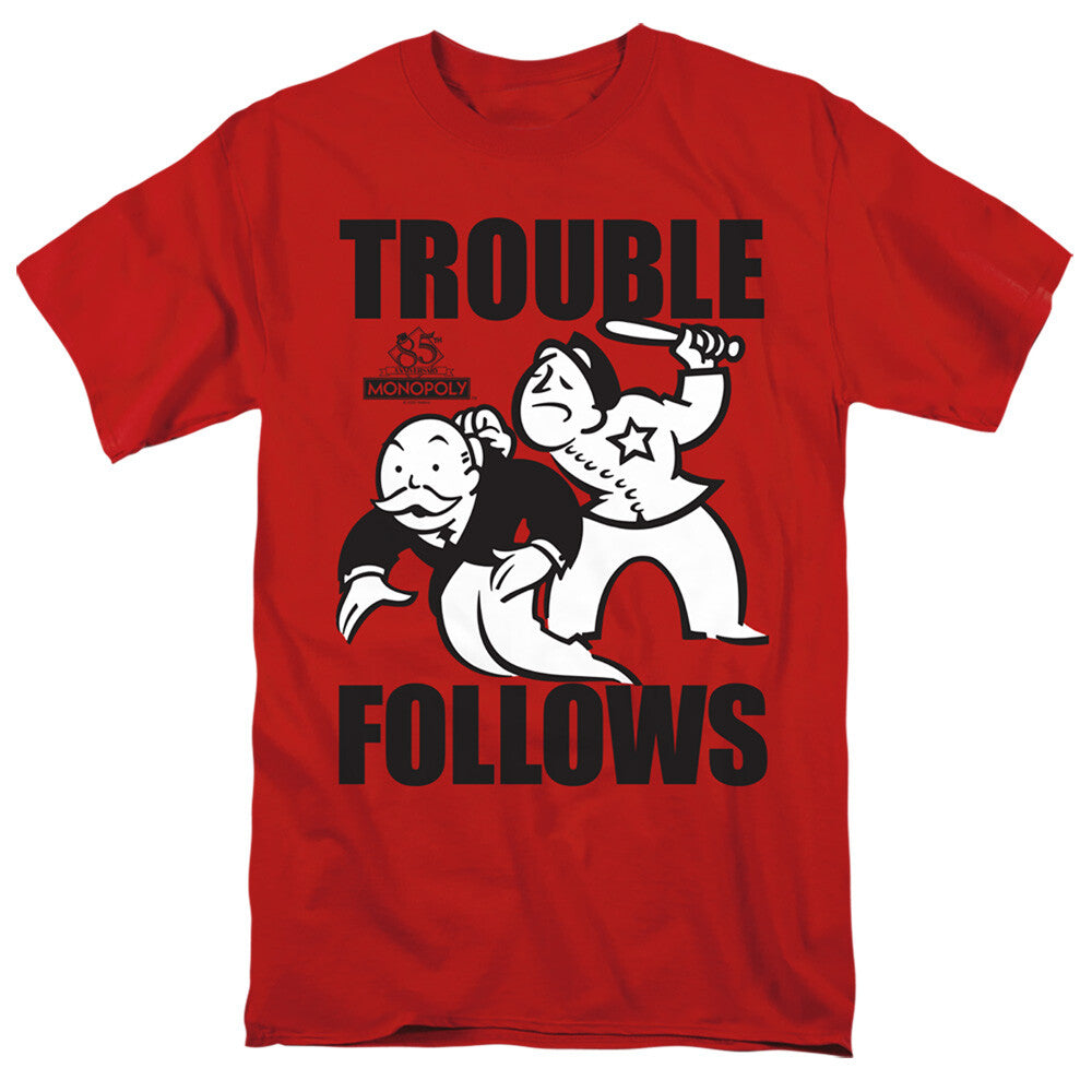 Monopoly "Trouble...Go to Jail" Mens Unisex T-Shirt, Available Sm to 5x -new