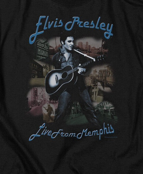 Elvis Presley "Live from Memphis" Mens Unisex T-Shirt, Available Sm to 6x