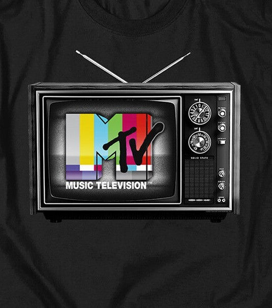 MTV: "MTV Logo on TV Screen" Men Unisex T-Shirt -Available Sm to 5x -new