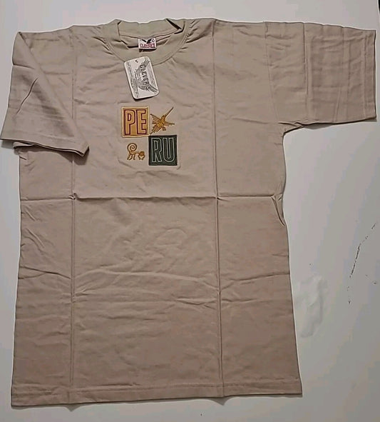 Peru Embroidered Logo Mens Large Unisex T-Shirt by Cleaver -new