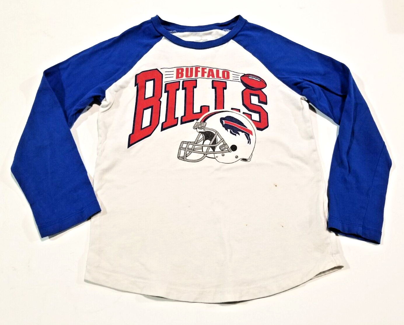 Buffalo Bills Throwback Long-Sleeve Youth Medium Raglin T-Shirt