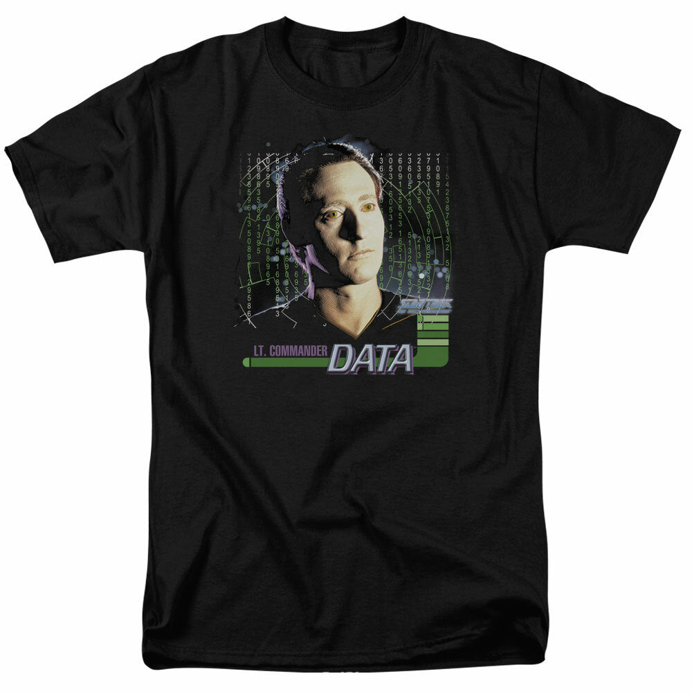Star Trek: TNG Lt. Cmdr Data (Brent Spiner) Mens T-Shirt. Available Sm to 5x