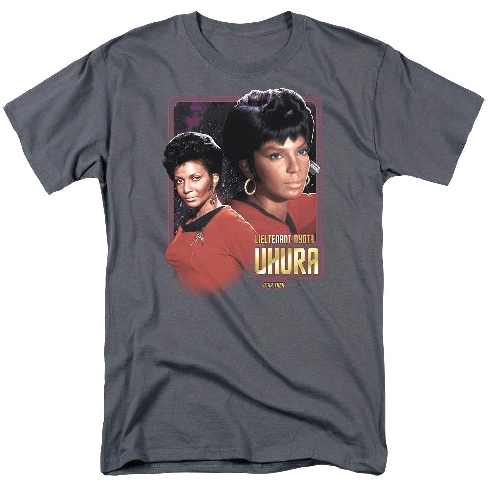 Star Trek: Lt. Uhura (Nichelle Nichols)  Adult Mens T-Shirt. Available Sm to 3x