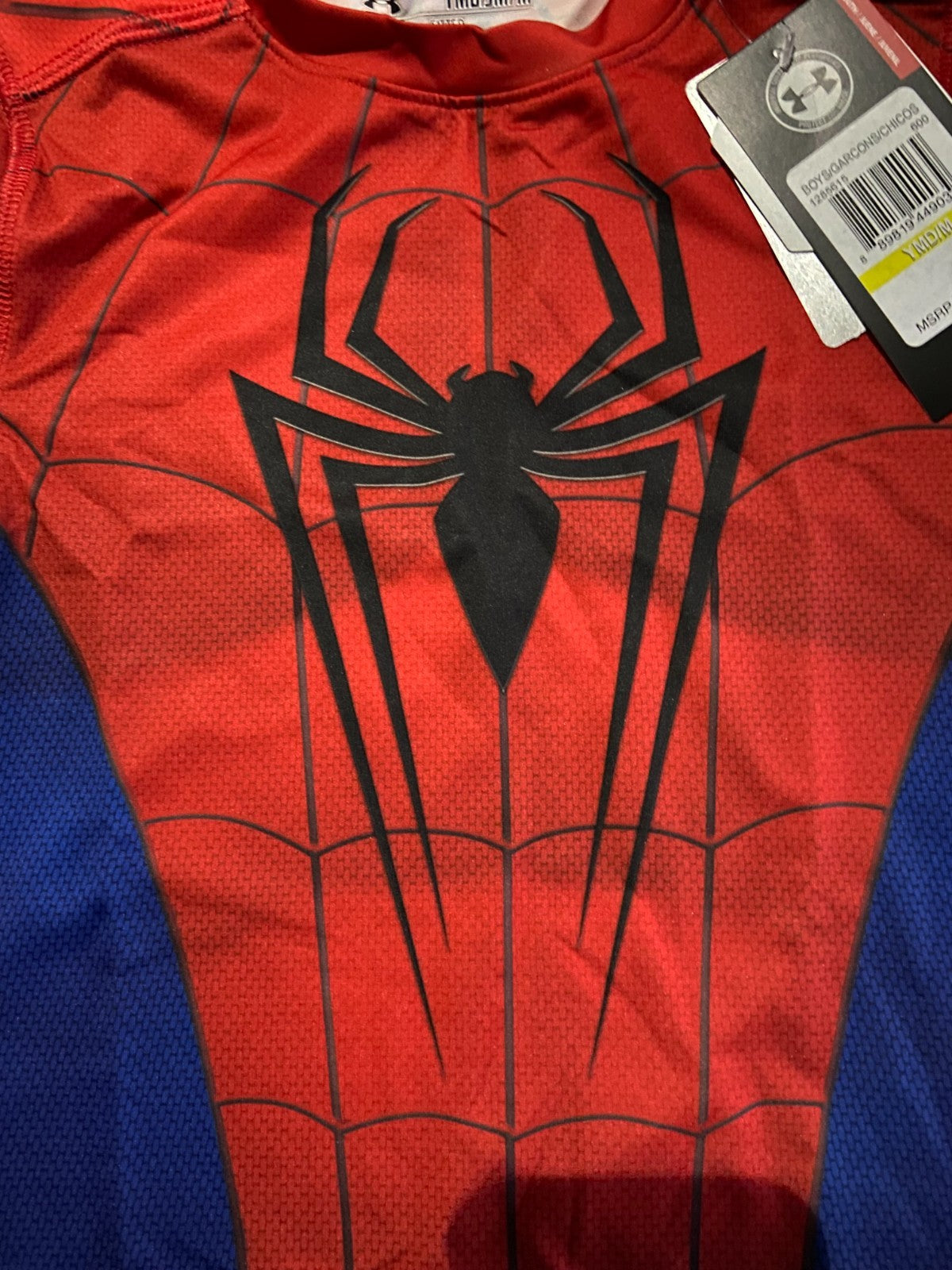 Under Armour Marvel Spider-Man Youth Tshirt HeatGear Size Medium New