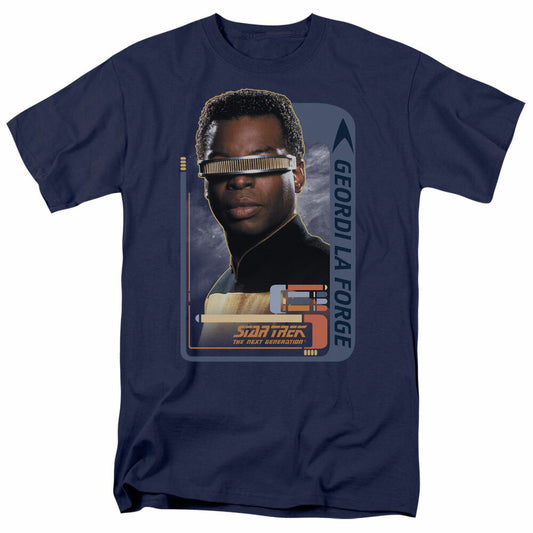 Star Trek: TNG Geordi LaForge (Lavar Burton) Mens T-Shirt. Available Sm to 5x