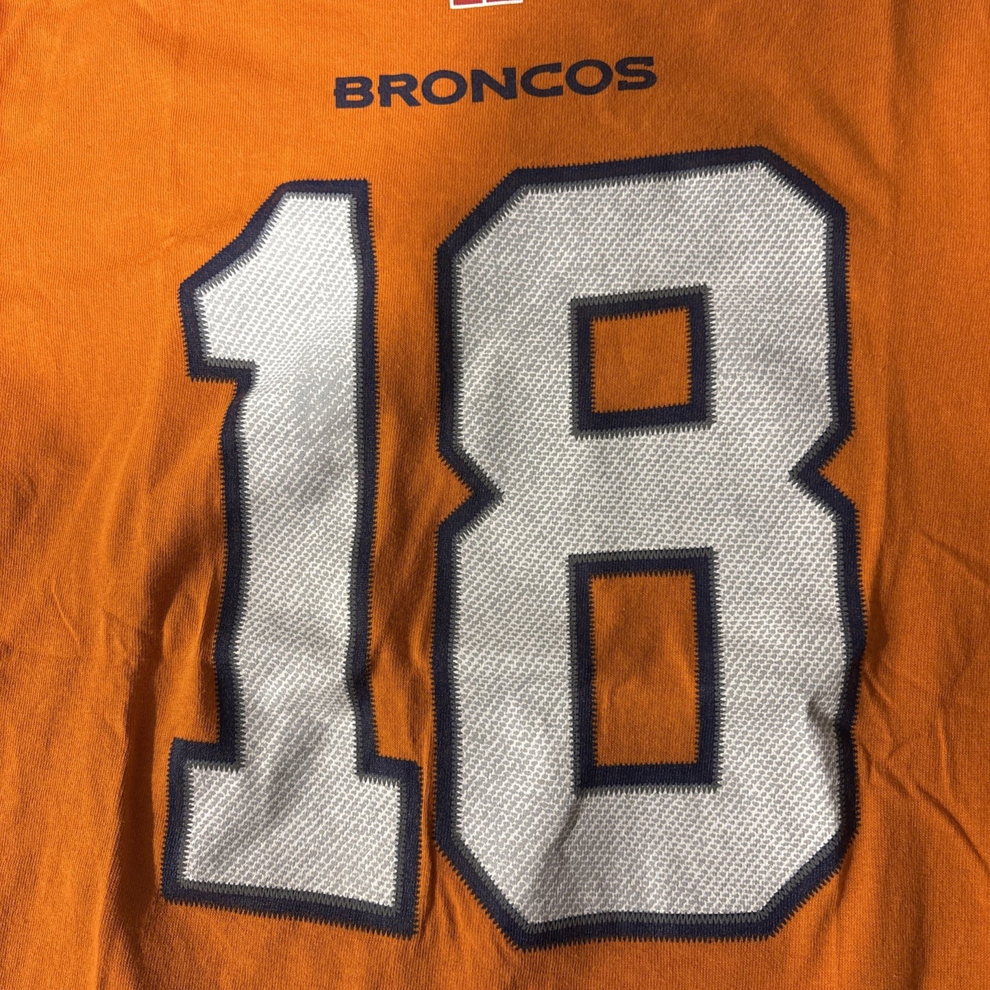 Denver Broncos #18 Peyton Manning Mens Small Unisex T-shirt by Team Apparel