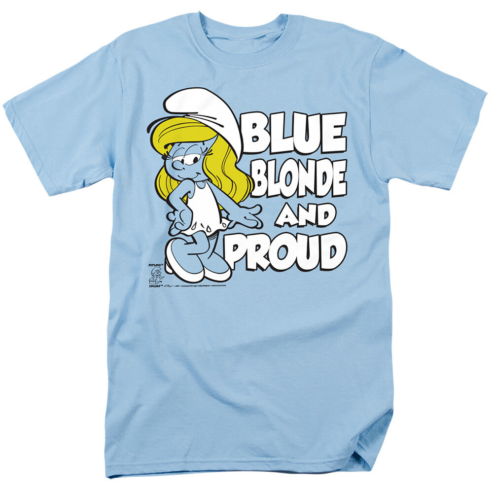 The Smurfs "Blue, Blonde & Proud"  Mens Unisex T-Shirt Available Sm to 3x -New
